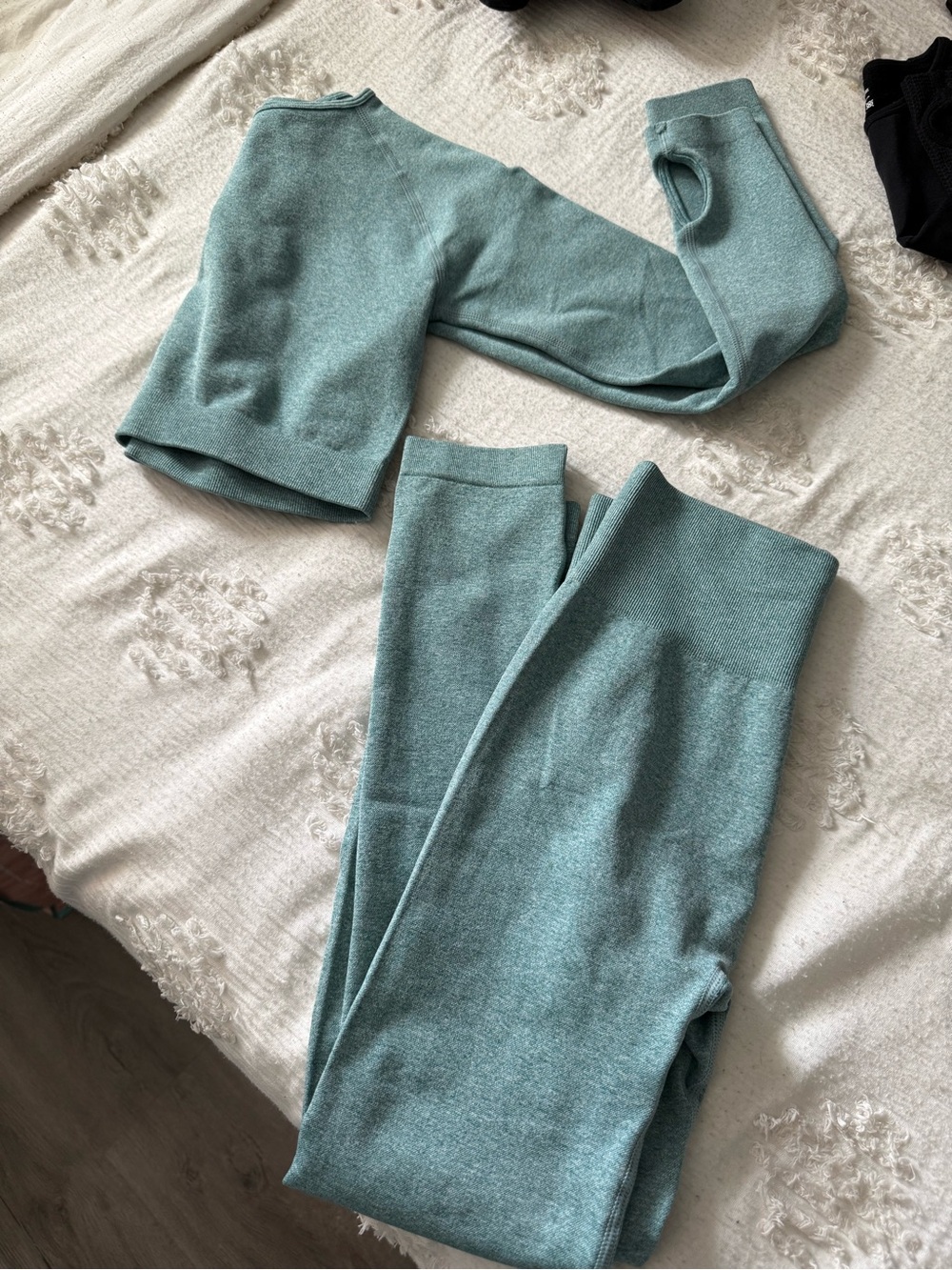 Cozy Knit Two-Piece Set in Teal Green
